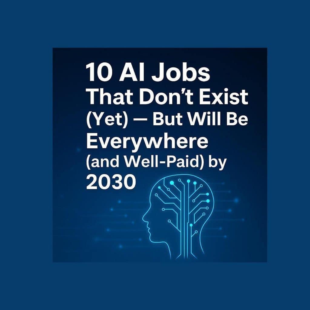 Illustration of a human head with a digital circuit brain for AI job trends.